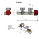 Zawór termostatyczny 50mm TWINS biały prawy