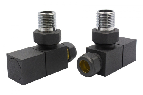 Komplet zaworów SQAA do grzejnika - grafit Cu 15mm Komplet zaworów SQAA do grzejnika - grafit Cu 15mm