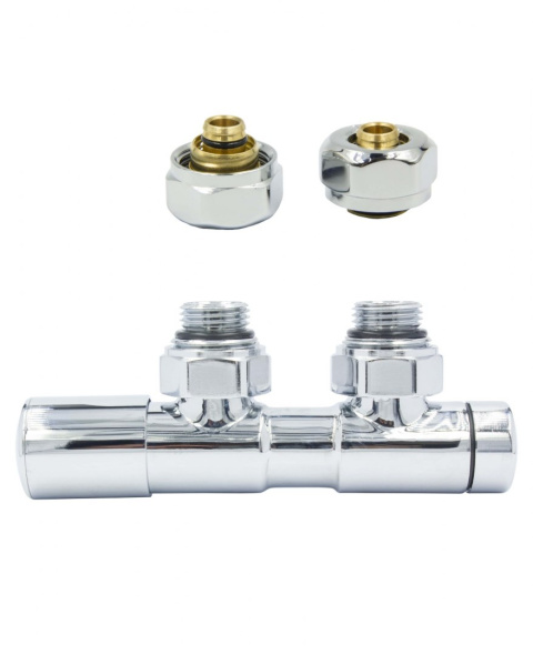 Zawór regulacyjny 50mm TWINS chrom lewy Pex Zawór regulacyjny 50mm TWINS chrom lewy Pex
