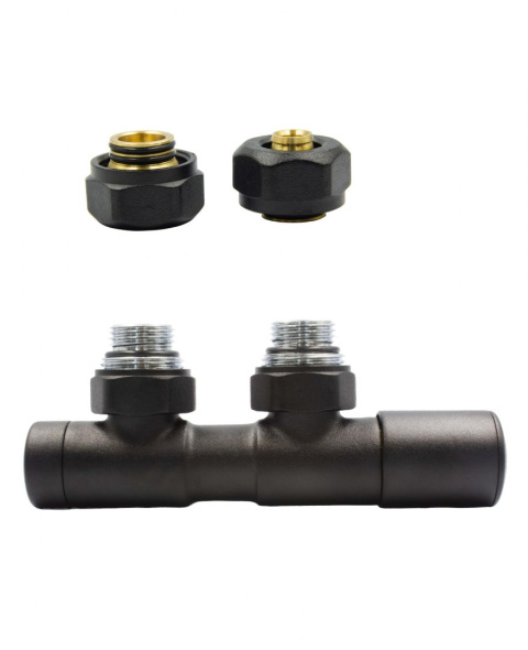 Zawór regulacyjny 50mm TWINS czarny mat prawy Pex Zawór regulacyjny 50mm TWINS czarny mat prawy Pex