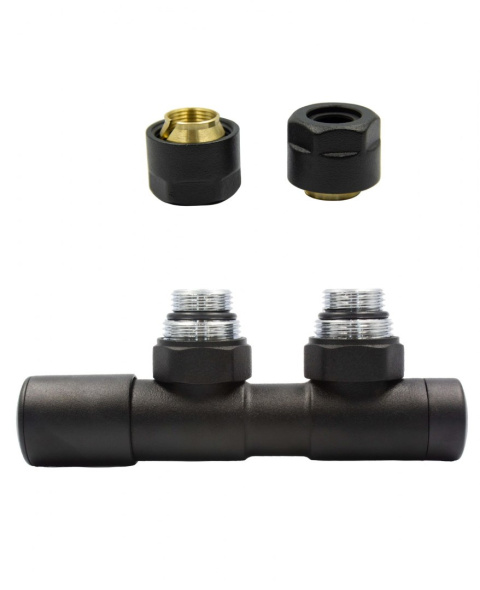 Zawór regulacyjny 50mm TWINS czarny strukturalny lewy Cu Zawór regulacyjny 50mm TWINS czarny strukturalny lewy Cu