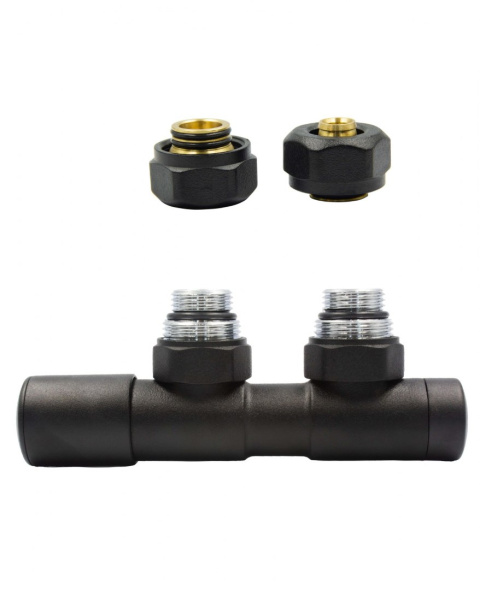 Zawór regulacyjny 50mm TWINS czarny strukturalny lewy Pex Zawór regulacyjny 50mm TWINS czarny strukturalny lewy Pex