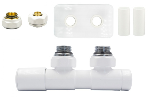 Zawór regulacyjny 50mm TWINS biały lewy Pex All in One Zawór regulacyjny 50mm TWINS biały lewy Pex All in One