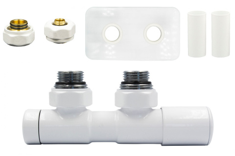 Zawór regulacyjny 50mm TWINS biały prawy Pex All in One Zawór regulacyjny 50mm TWINS biały prawy Pex All in One