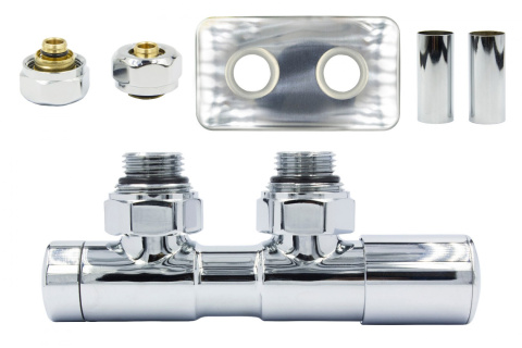 Zawór regulacyjny 50mm TWINS chrom prawy Pex All in One Zawór regulacyjny 50mm TWINS chrom prawy Pex All in One