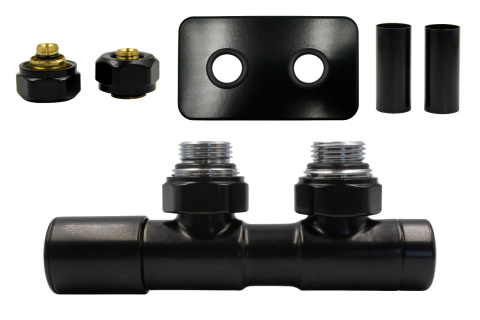 Zawór regulacyjny 50mm TWINS czarny mat lewy Pex All in One
