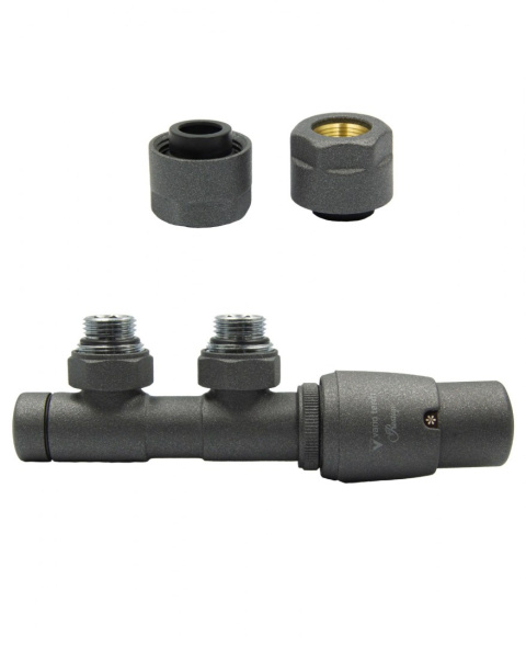 Zawór termostatyczny 50mm TWINS grafit strukturalny prawy Cu Zawór termostatyczny 50mm TWINS grafit strukturalny prawy Cu