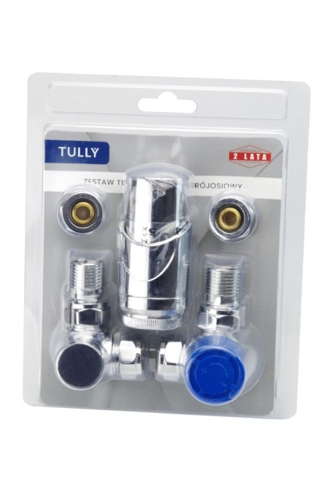 Zawór termostatyczny trójosiowy chrom TULLY z maskownicą Zawór termostatyczny trójosiowy chrom TULLY z maskownicą