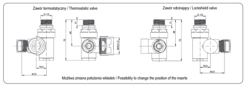 Zawór termostatyczny zintegrowany biały TULLY Zawór termostatyczny zintegrowany biały TULLY