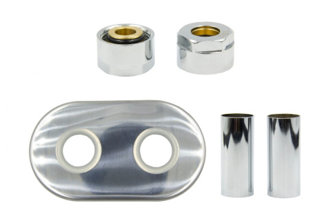 Zestaw maskujący rozety + tuleje + złączki Cu x GW3/4 chrom Twins/Unico Zestaw maskujący rozety + tuleje + złączki Cu x GW3/4 chrom Twins/Unico