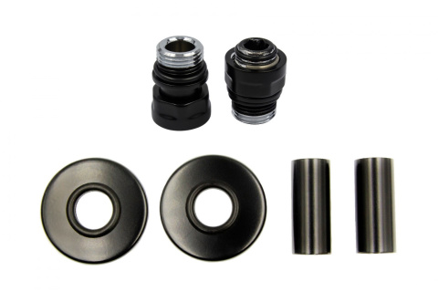 Zestaw maskujący rozety+tuleje+złączki M22x1,5 x GZ 1/2 czarny mat Zestaw maskujący rozety+tuleje+złączki M22x1,5 x GZ 1/2 czarny mat