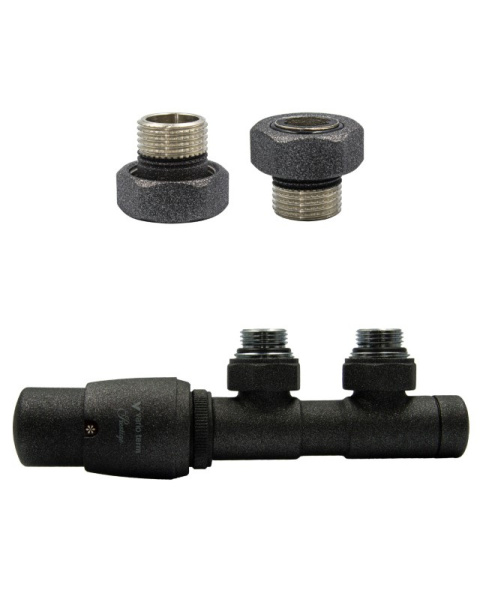 Zawór termostatyczny 50mm TWINS antracyt lewy GZ1/2 Zawór termostatyczny 50mm TWINS antracyt lewy GZ1/2