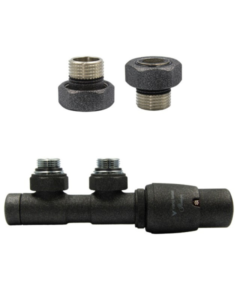 Zawór termostatyczny 50mm TWINS antracyt prawy GZ1/2 Zawór termostatyczny 50mm TWINS antracyt prawy GZ1/2