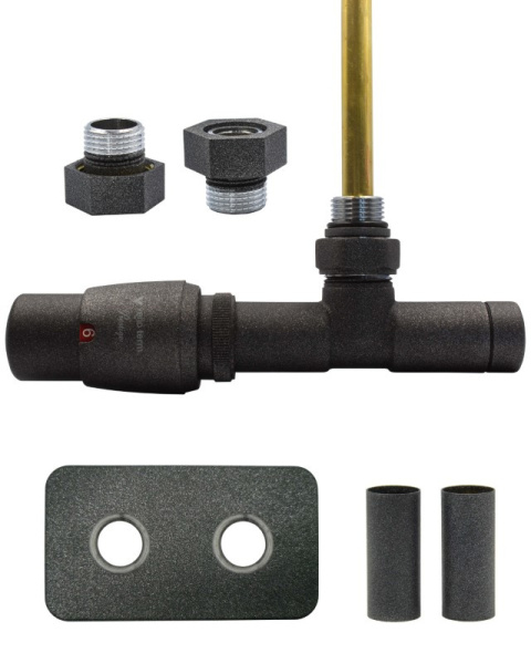 Zawór termostatyczny zespolony 50mm UNICO antracyt lewy GZ1/2 All in One Zawór termostatyczny zespolony 50mm UNICO antracyt lewy GZ1/2 All in One