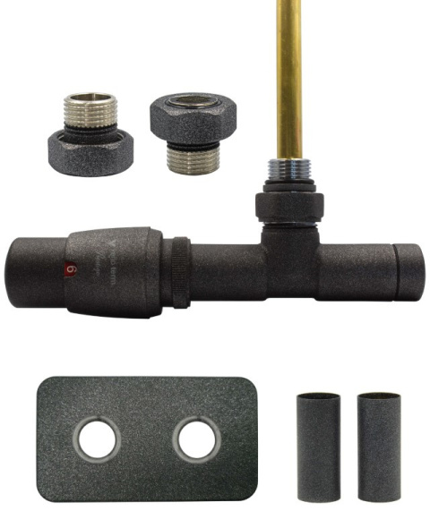 Zawór termostatyczny zespolony 50mm UNICO antracyt lewy GZ1/2 All in One Zawór termostatyczny zespolony 50mm UNICO antracyt lewy GZ1/2 All in One