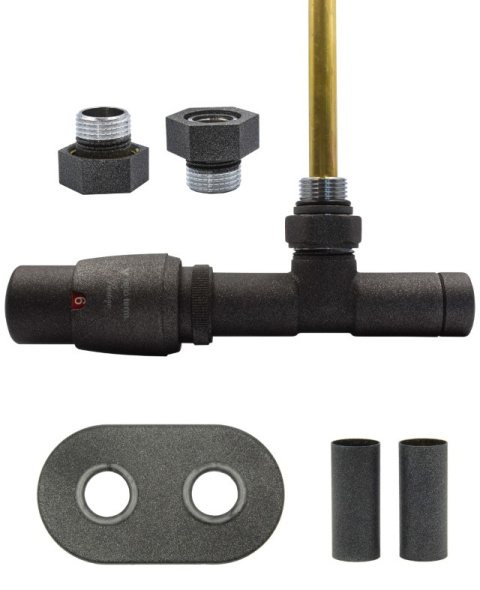 Zawór termostatyczny zespolony 50mm UNICO antracyt lewy GZ1/2 All in One Zawór termostatyczny zespolony 50mm UNICO antracyt lewy GZ1/2 All in One