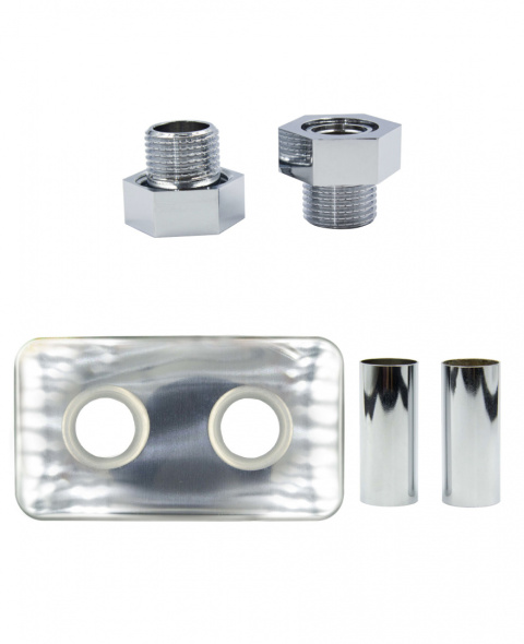 Zestaw maskujący rozety + tuleje + złączki GZ1/2 x GW3/4 chrom Twins/Unico Zestaw maskujący rozety + tuleje + złączki GZ1/2 x GW3/4 chrom Twins/Unico