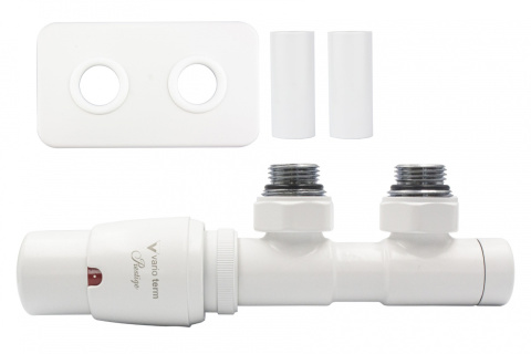 Zawór termostatyczny 50mm TWINS biały mat lewy All in One bez złączek Zawór termostatyczny 50mm TWINS biały mat lewy All in One bez złączek