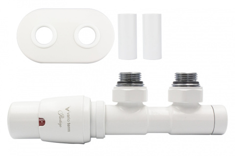 Zawór termostatyczny 50mm TWINS biały mat lewy All in One bez złączek Zawór termostatyczny 50mm TWINS biały mat lewy All in One bez złączek