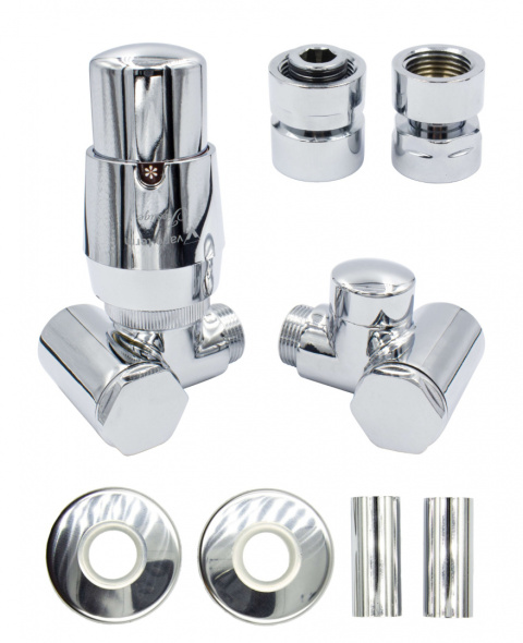 Zawór termostatyczny do grzałki 50mm INTEGRA chrom lewy GW1/2 All in One Zawór termostatyczny do grzałki 50mm INTEGRA chrom lewy GW1/2 All in One