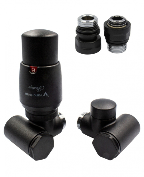 Zawór termostatyczny do grzałki 50mm INTEGRA czarny strukturalny lewy GZ1/2 Zawór termostatyczny do grzałki 50mm INTEGRA czarny strukturalny lewy GZ1/2