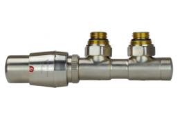 Zawór termostatyczny 50mm TWINS nikiel szlifowany lewy