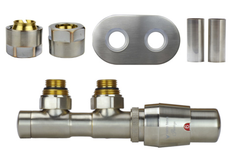 Zawór termostatyczny 50mm TWINS nikiel szlifowany prawy Cu All in One Zawór termostatyczny 50mm TWINS nikiel szlifowany prawy Cu All in One