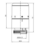 Zawór termostatyczny do grzałki INTEGRA czarny mat prawy Pex głowica Tucan