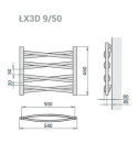 Grzejnik Łezka 3DX 540/460 mm łazienkowy dekoracyjny biały mat