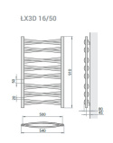 Grzejnik Łezka 3DX 540/910 mm łazienkowy dekoracyjny biały mat