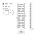 Grzejnik Łezka 3DX 440/1540 mm łazienkowy dekoracyjny czarny strukturalny